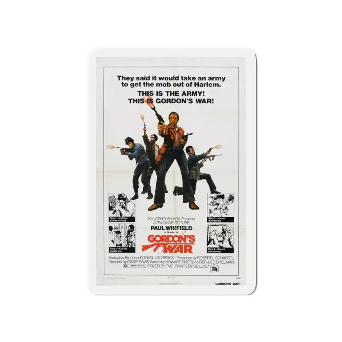 GORDON'S WAR 1973 Movie Poster - Refrigerator Magnet - The Sticker Space