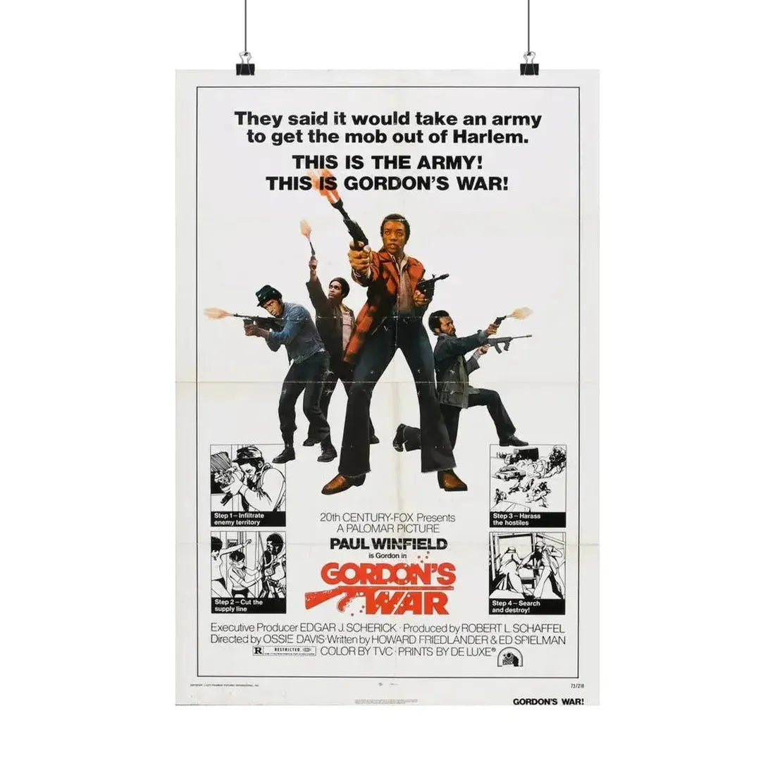 GORDON'S WAR 1973 - Paper Movie Poster 16″ x 24″ Matte - The Sticker Space