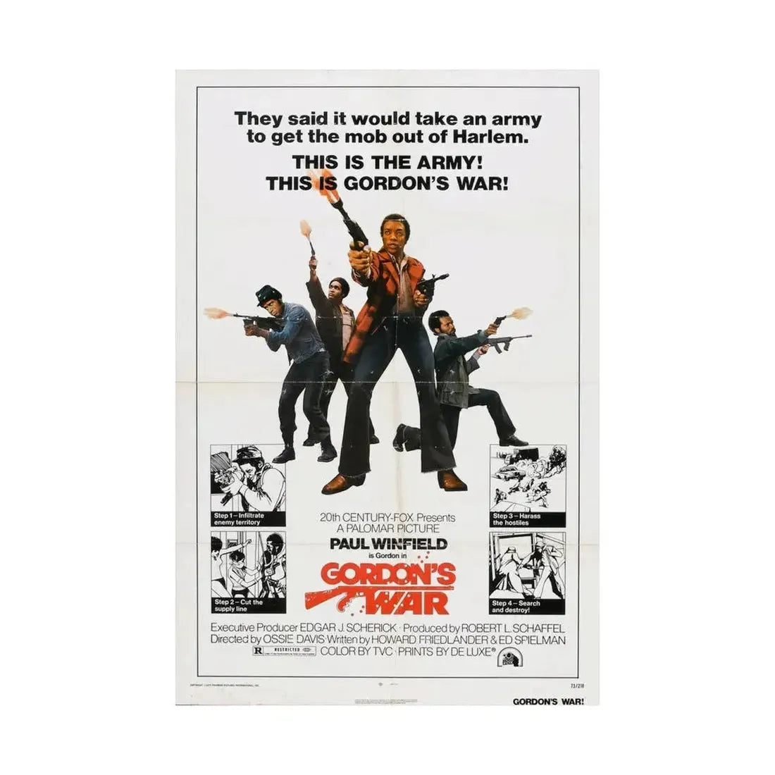 GORDON'S WAR 1973 - Paper Movie Poster - The Sticker Space