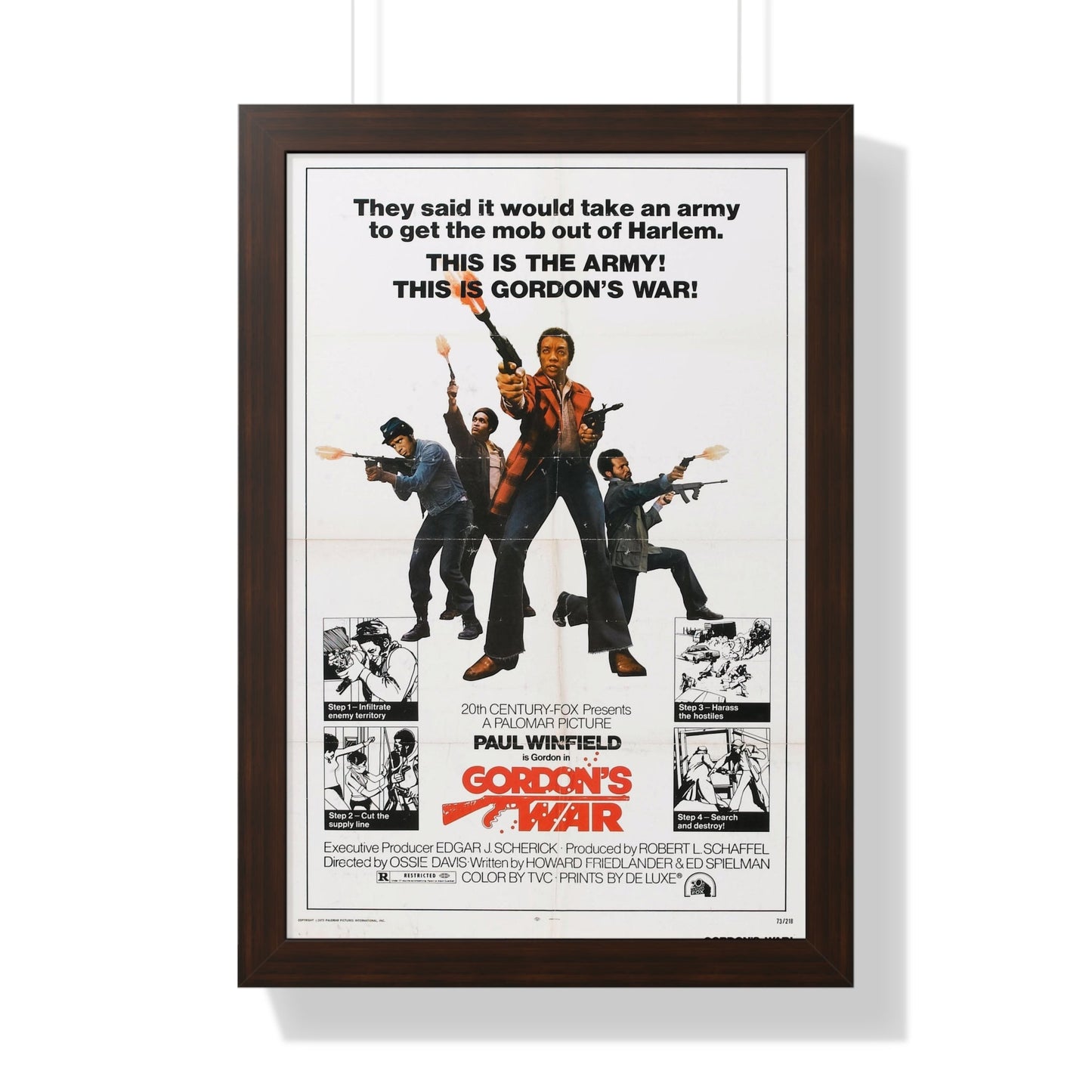 GORDON'S WAR 1973 - Framed Movie Poster-16″ x 24″-The Sticker Space