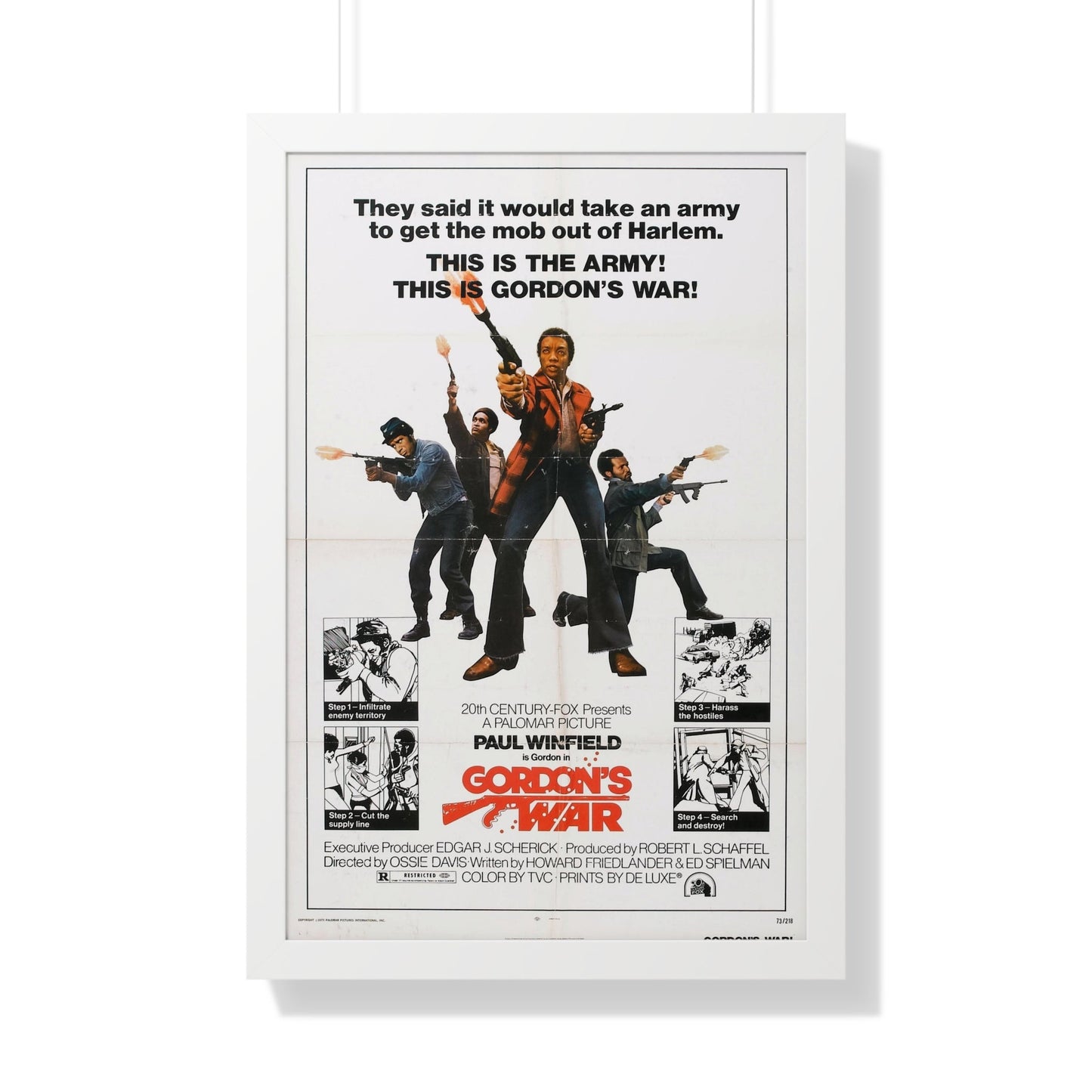 GORDON'S WAR 1973 - Framed Movie Poster-20" x 30"-The Sticker Space