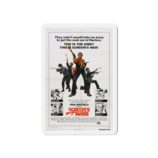 GORDON'S WAR 1973 Movie Poster - Die-Cut Magnet-6 × 6"-The Sticker Space