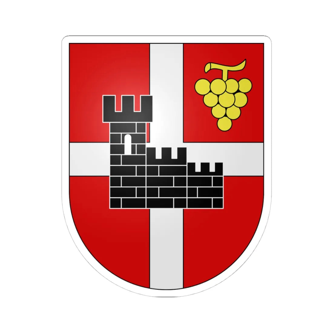 Gorduno-coat of arms (Switzerland) (Coat of Arms) STICKER Vinyl Kiss-Cut Decal 4 Inch White - The Sticker Space