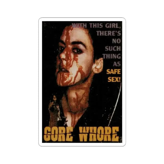 GORE WHORE 1994 Movie Poster - STICKER Vinyl Kiss-Cut Decal 2 Inch White - The Sticker Space