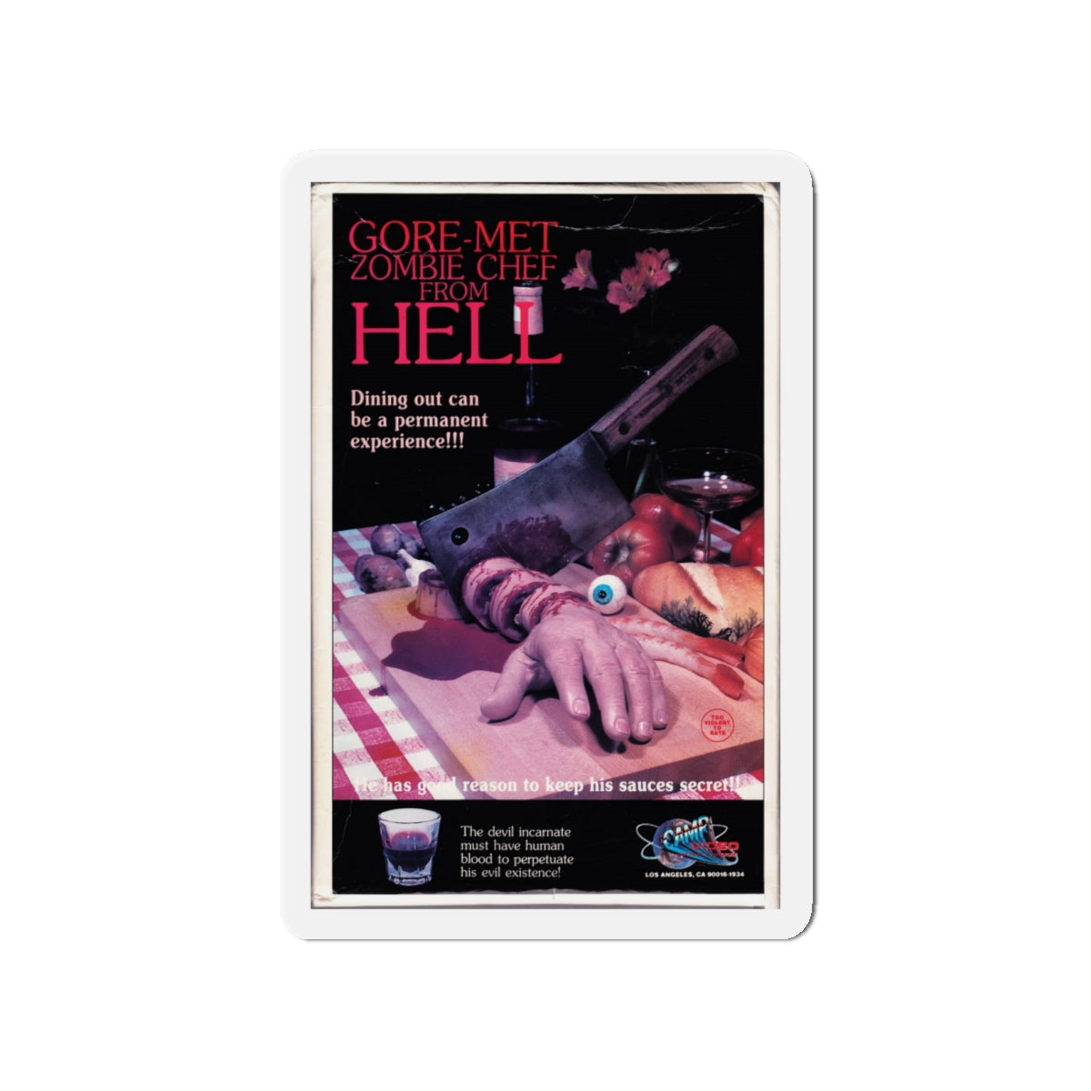 GOREMET ZOMBIE CHEF FROM HELL 1986 Movie Poster - Die-Cut Magnet-4" x 4"-The Sticker Space