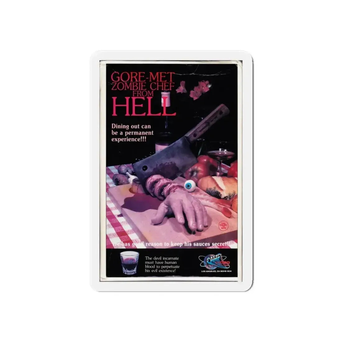 GOREMET ZOMBIE CHEF FROM HELL 1986 Movie Poster - Refrigerator Magnet 6 Inch - The Sticker Space
