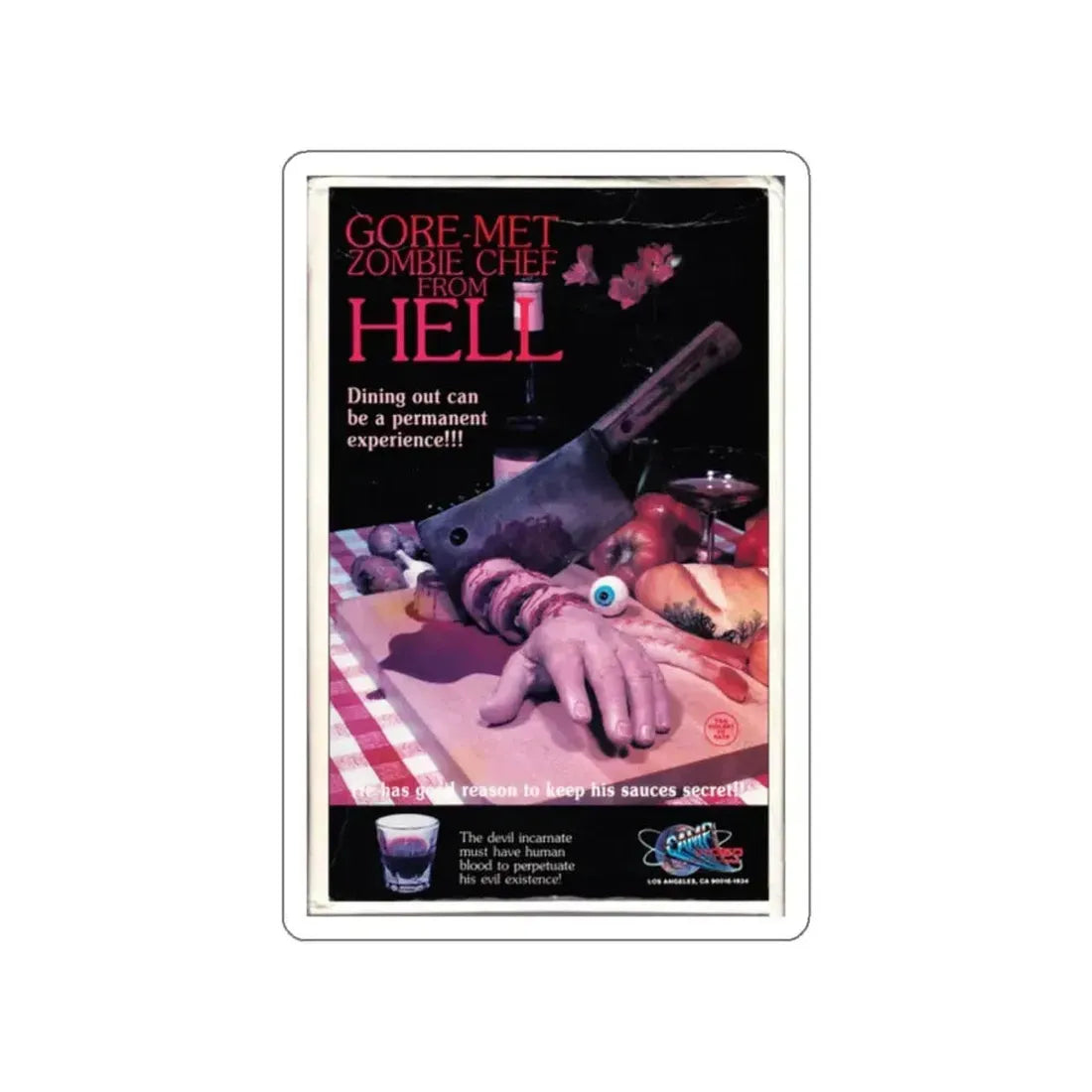 GOREMET ZOMBIE CHEF FROM HELL 1986 Movie Poster STICKER Vinyl Die-Cut Decal - The Sticker Space