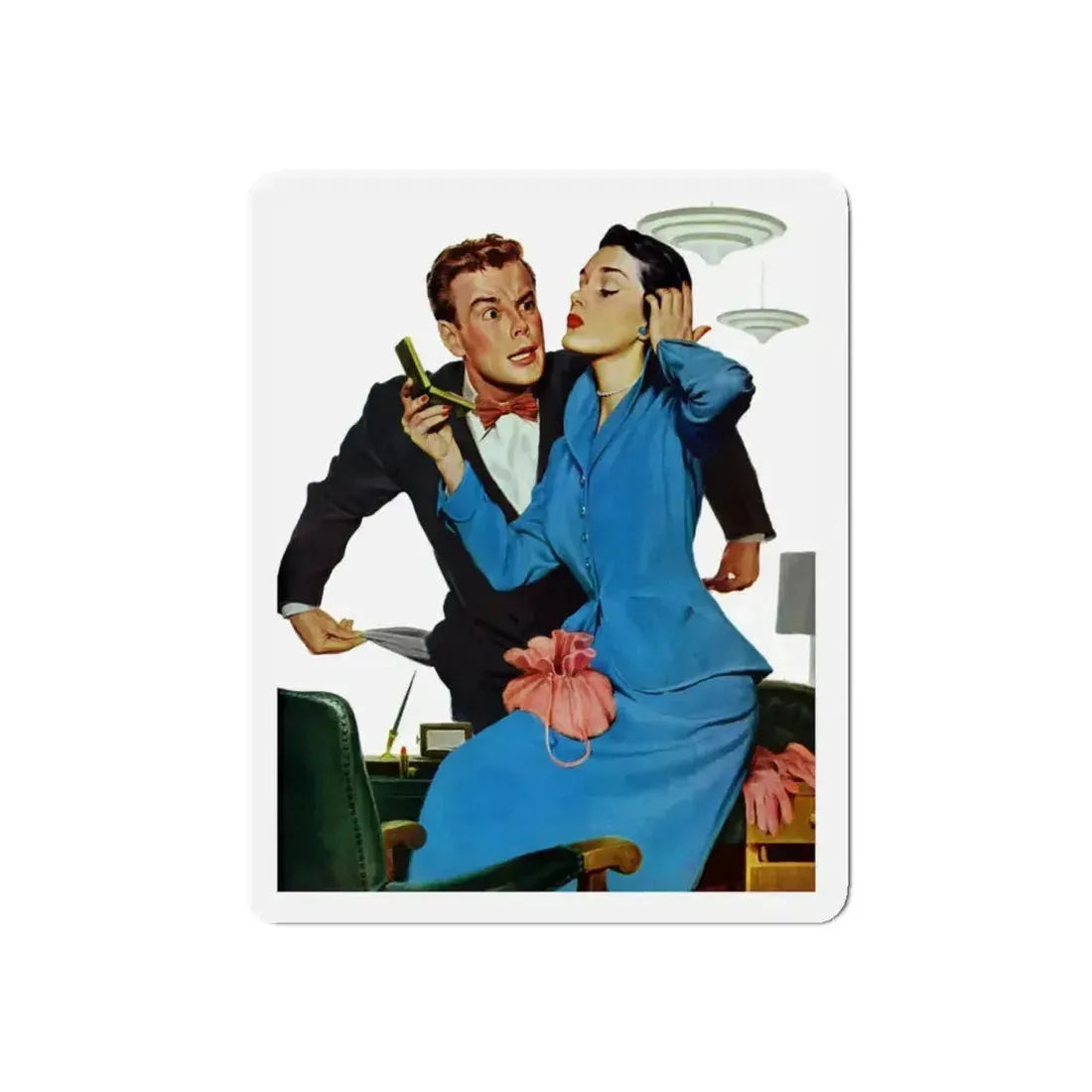 Gorgeous Skinflint, Saturday Evening Post, April 29, 1950 (Magazine Illustration) Refrigerator Magnet 4 Inch Die-Cut - The Sticker Space