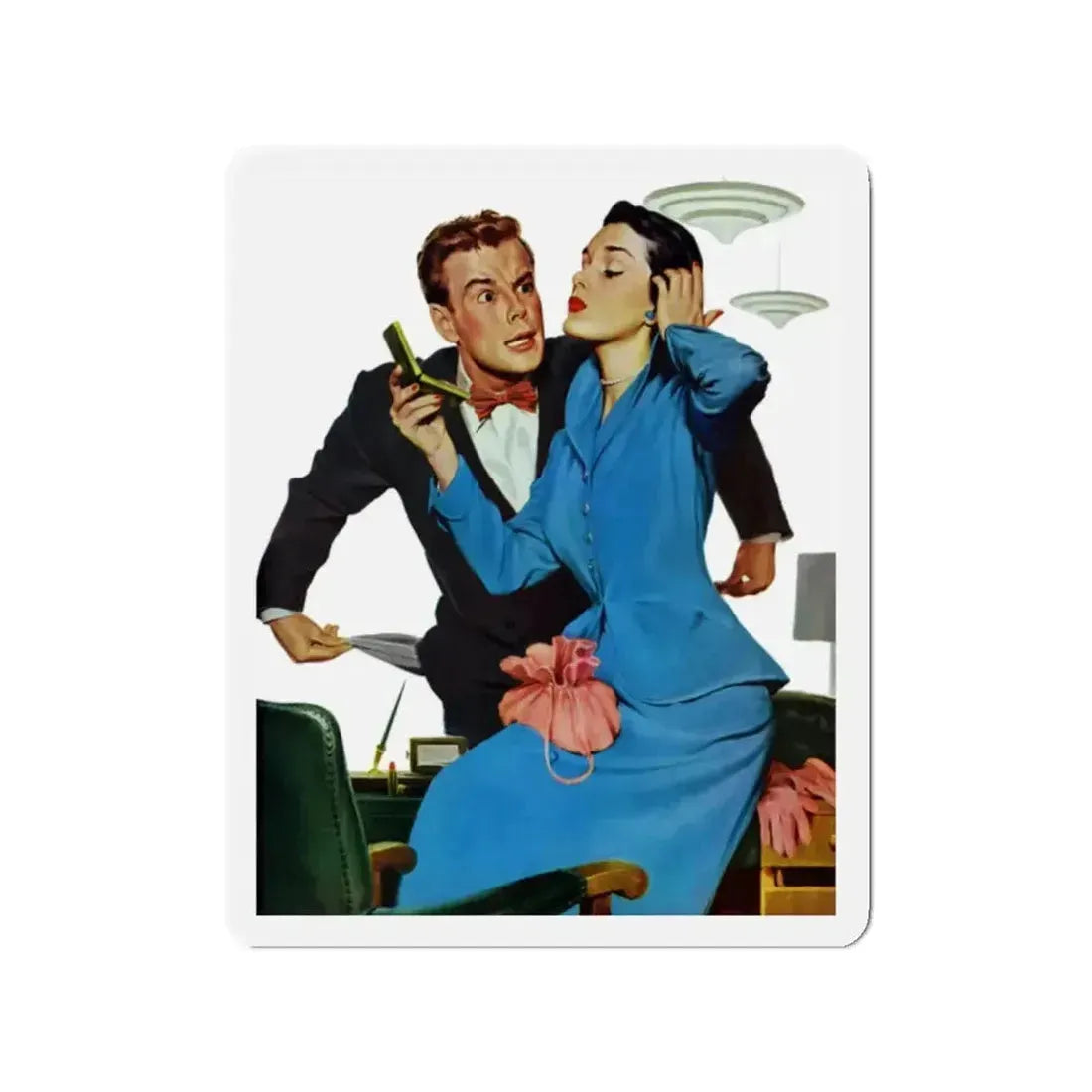 Gorgeous Skinflint, Saturday Evening Post, April 29, 1950 (Magazine Illustration) Refrigerator Magnet - The Sticker Space