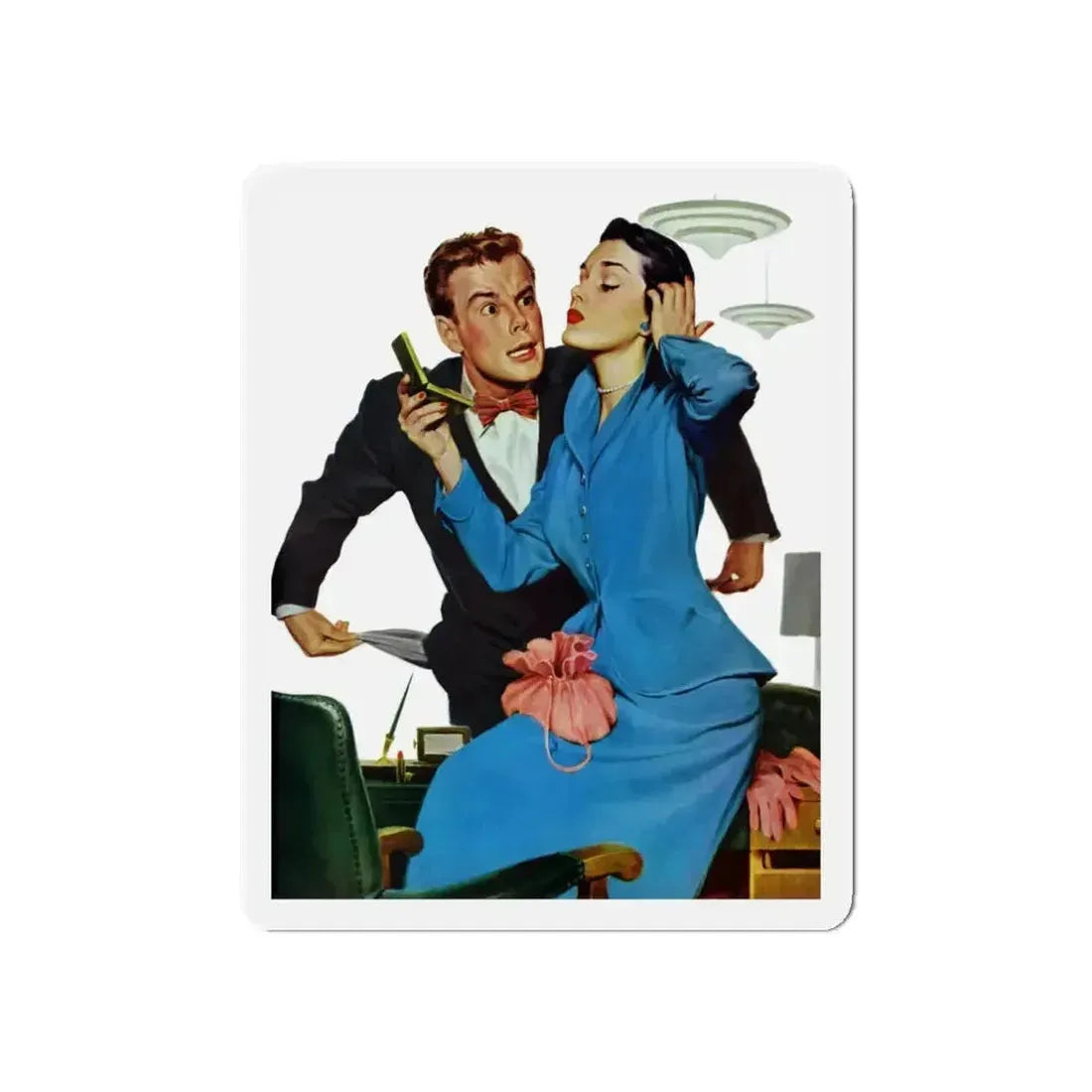 Gorgeous Skinflint, Saturday Evening Post, April 29, 1950 (Magazine Illustration) Refrigerator Magnet - The Sticker Space