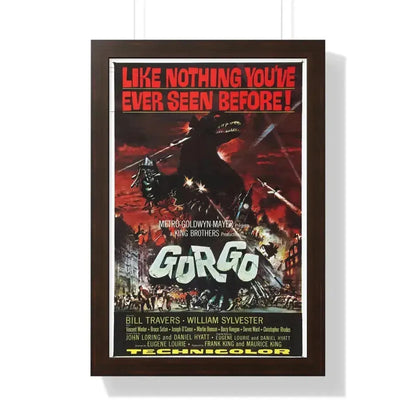 GORGO 1961 - Framed Movie Poster 16″ x 24″ Walnut - The Sticker Space