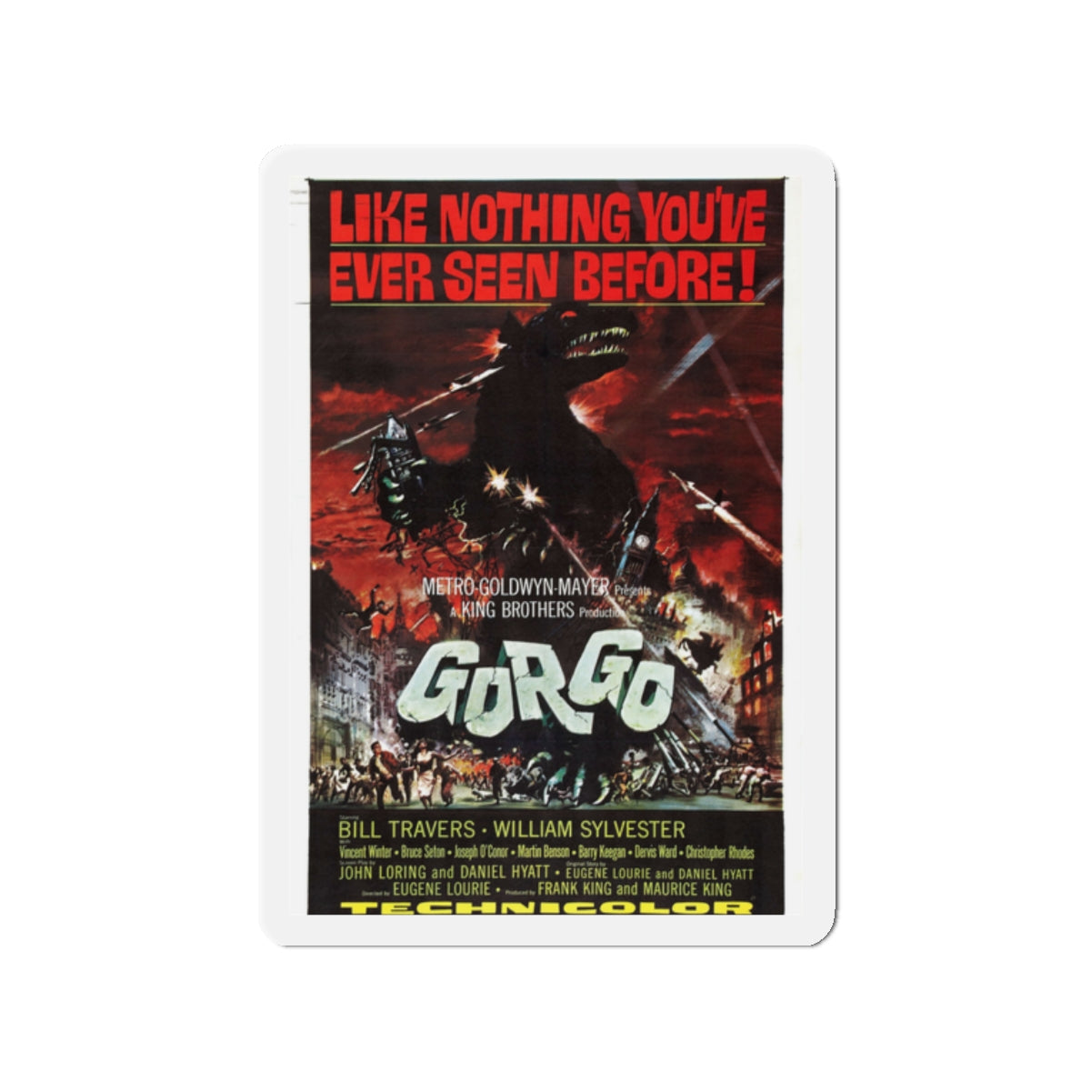 GORGO 1961 Movie Poster - Die-Cut Magnet-2" x 2"-The Sticker Space