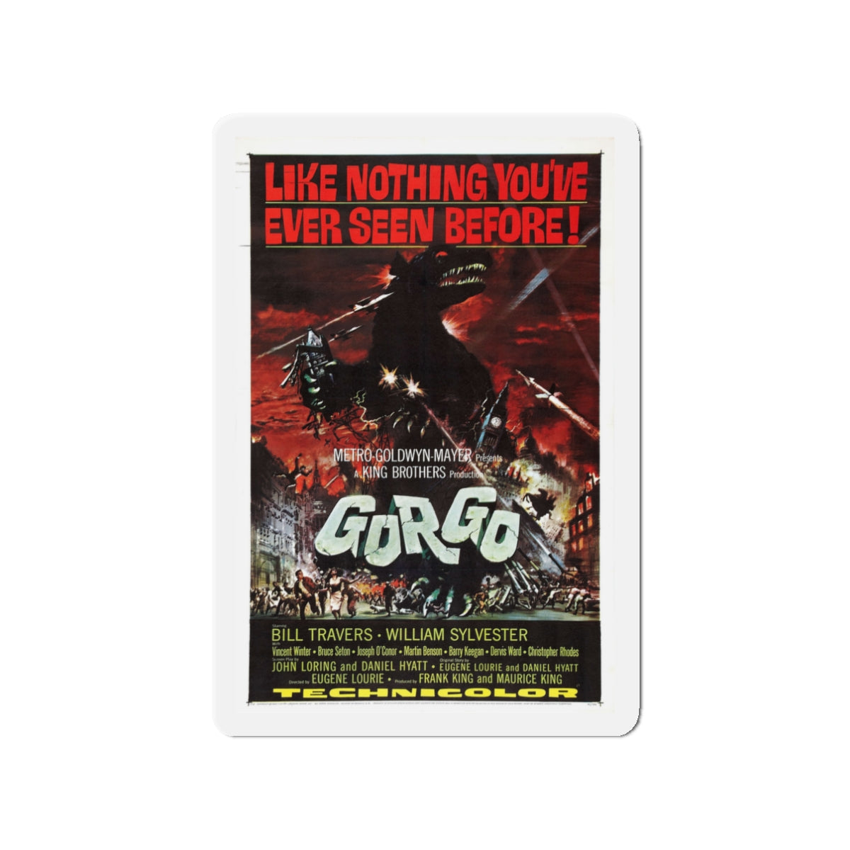 GORGO 1961 Movie Poster - Die-Cut Magnet-3" x 3"-The Sticker Space