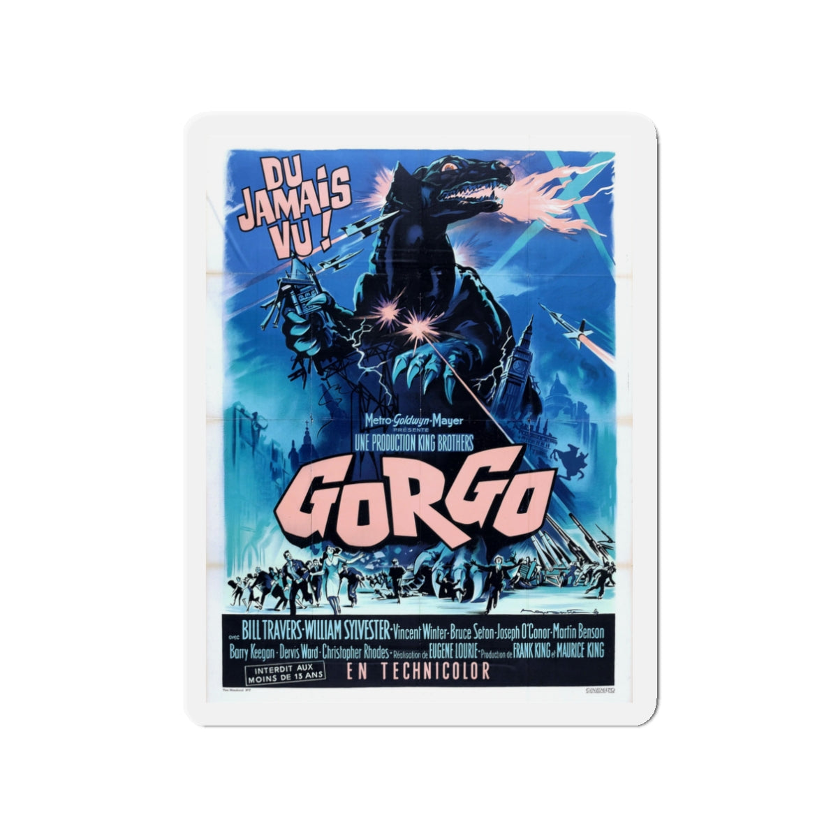 GORGO (2) 1961 Movie Poster - Die-Cut Magnet-3" x 3"-The Sticker Space