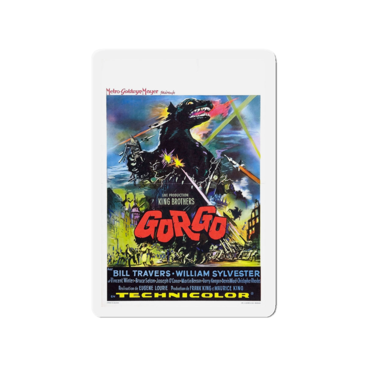 GORGO (3) 1961 Movie Poster - Die-Cut Magnet-3" x 3"-The Sticker Space