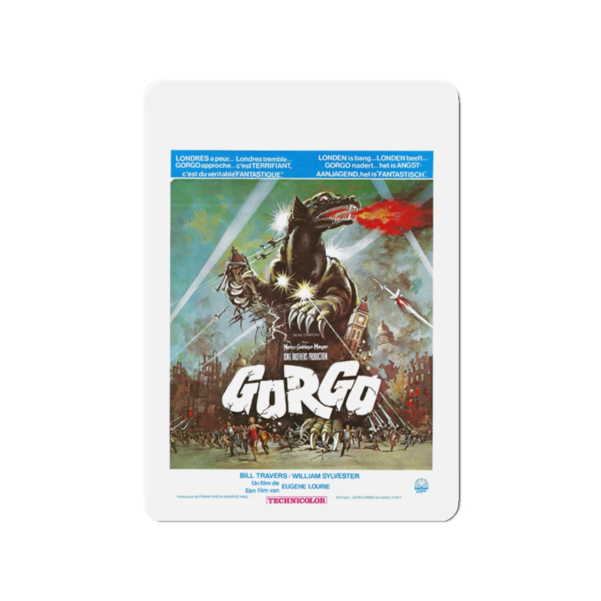 GORGO (BELGIAN) 1961 Movie Poster - Die-Cut Magnet-2" x 2"-The Sticker Space