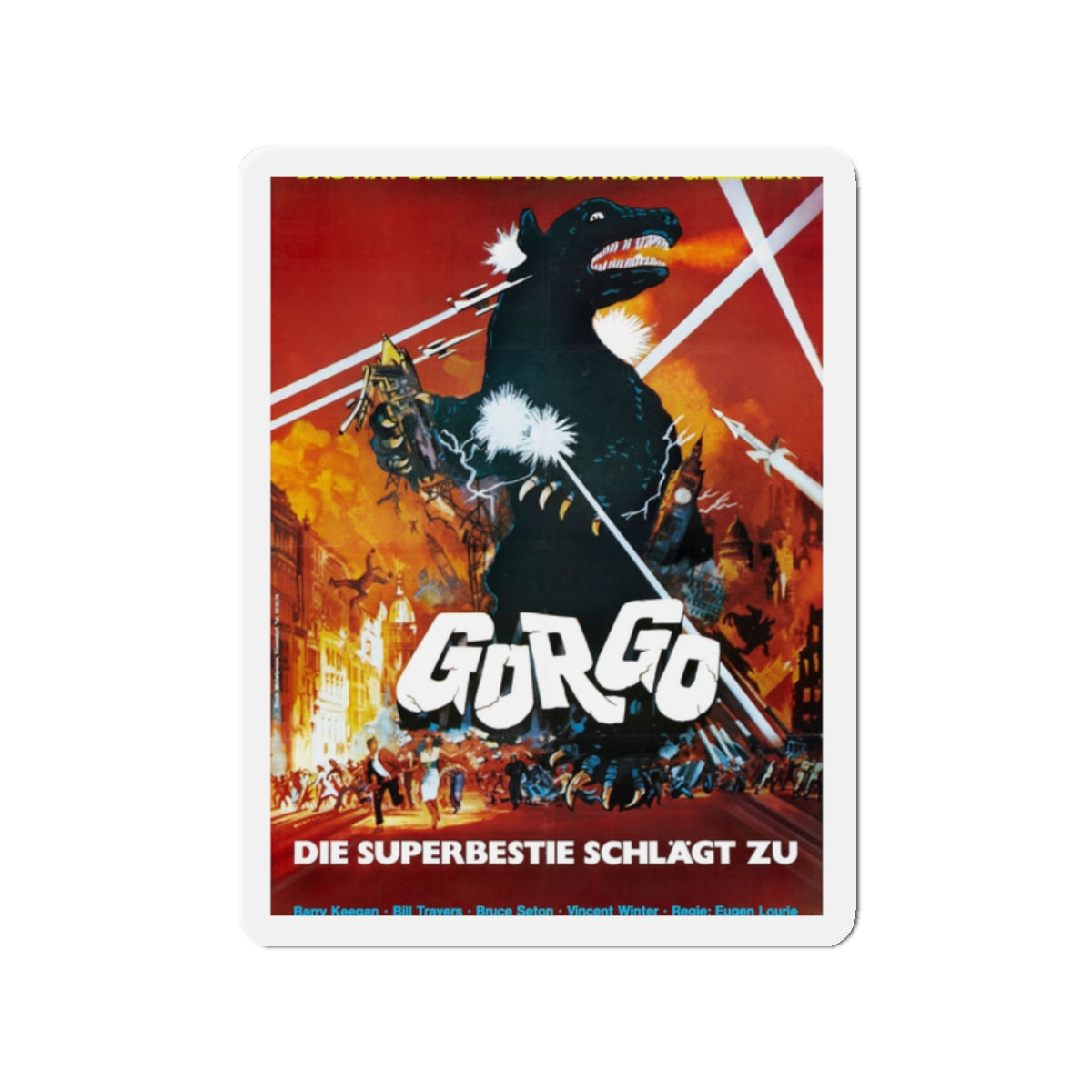 GORGO (GERMAN) 1961 Movie Poster - Die-Cut Magnet-2" x 2"-The Sticker Space