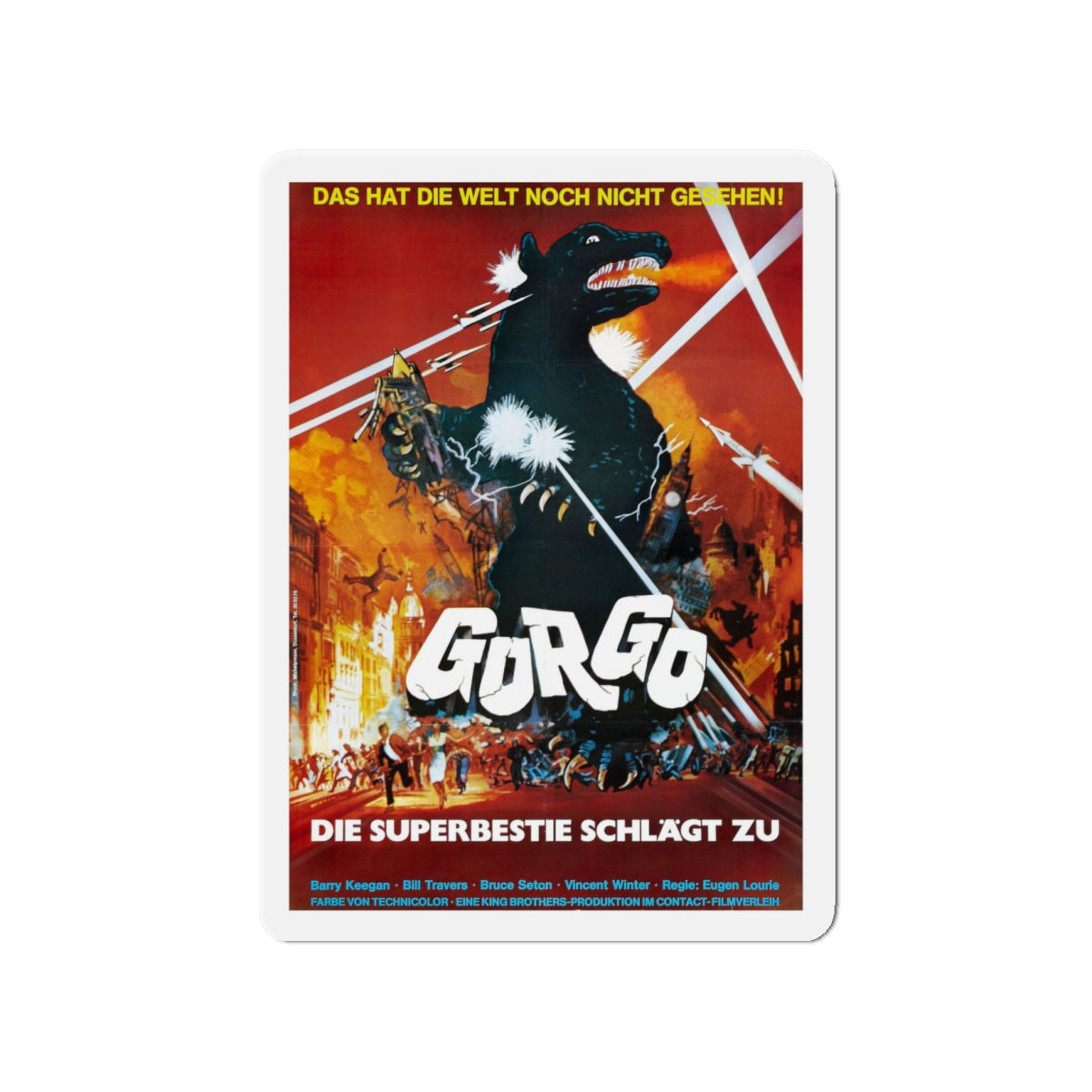 GORGO (GERMAN) 1961 Movie Poster - Die-Cut Magnet-4" x 4"-The Sticker Space