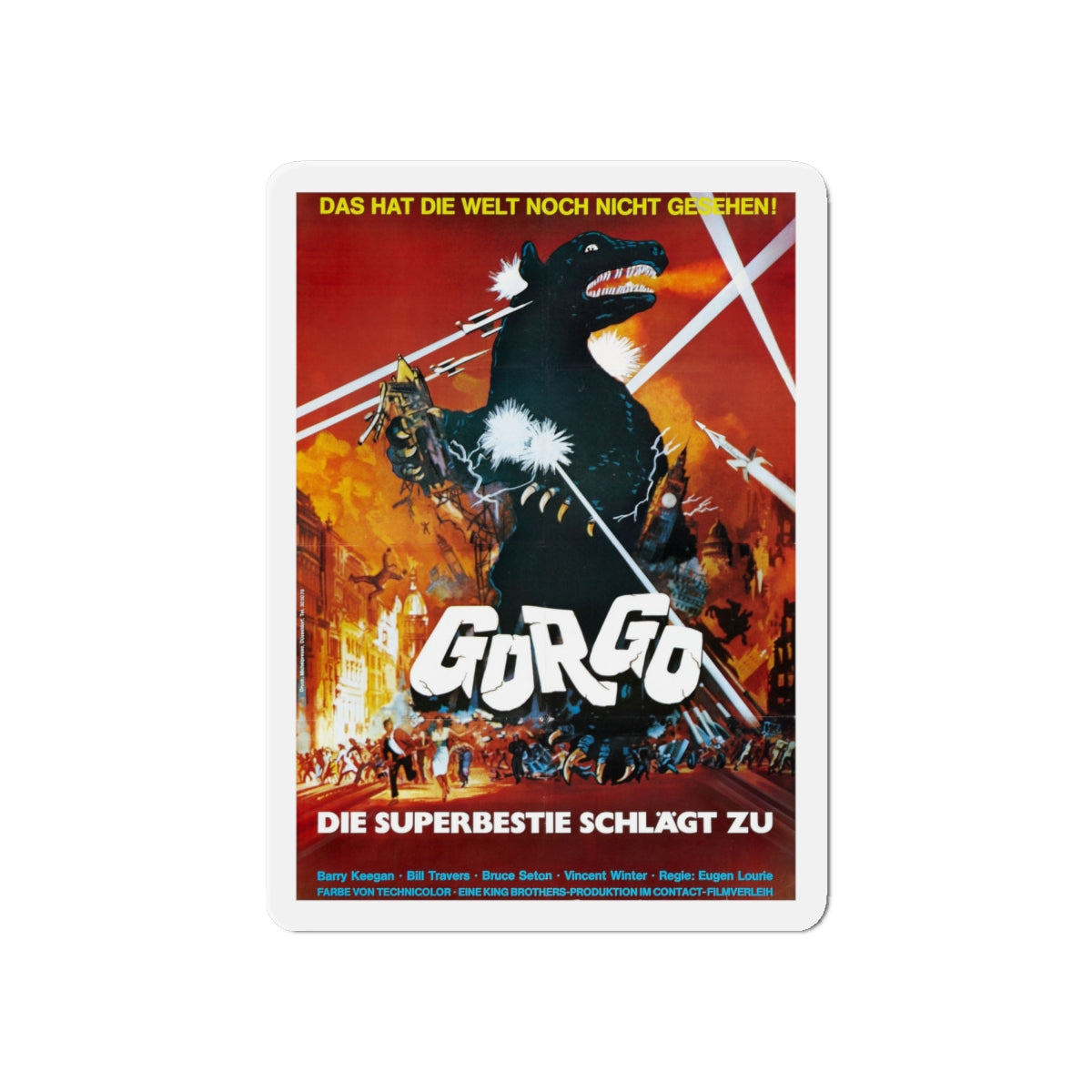 GORGO (GERMAN) 1961 Movie Poster - Die-Cut Magnet-6 × 6"-The Sticker Space