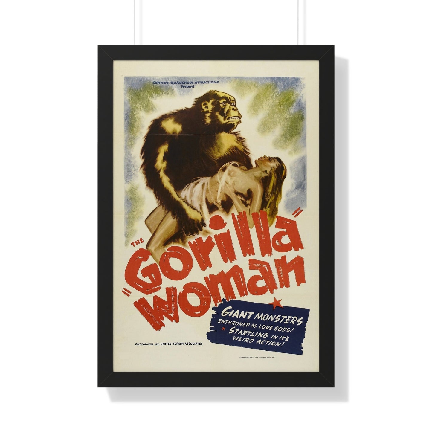 GORILLA WOMAN (FORBIDDEN ADVENTURE) 1937 - Framed Movie Poster-20" x 30"-The Sticker Space