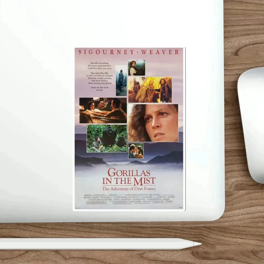 Gorillas in the Mist 1988 Movie Poster STICKER Vinyl Die-Cut Decal - The Sticker Space