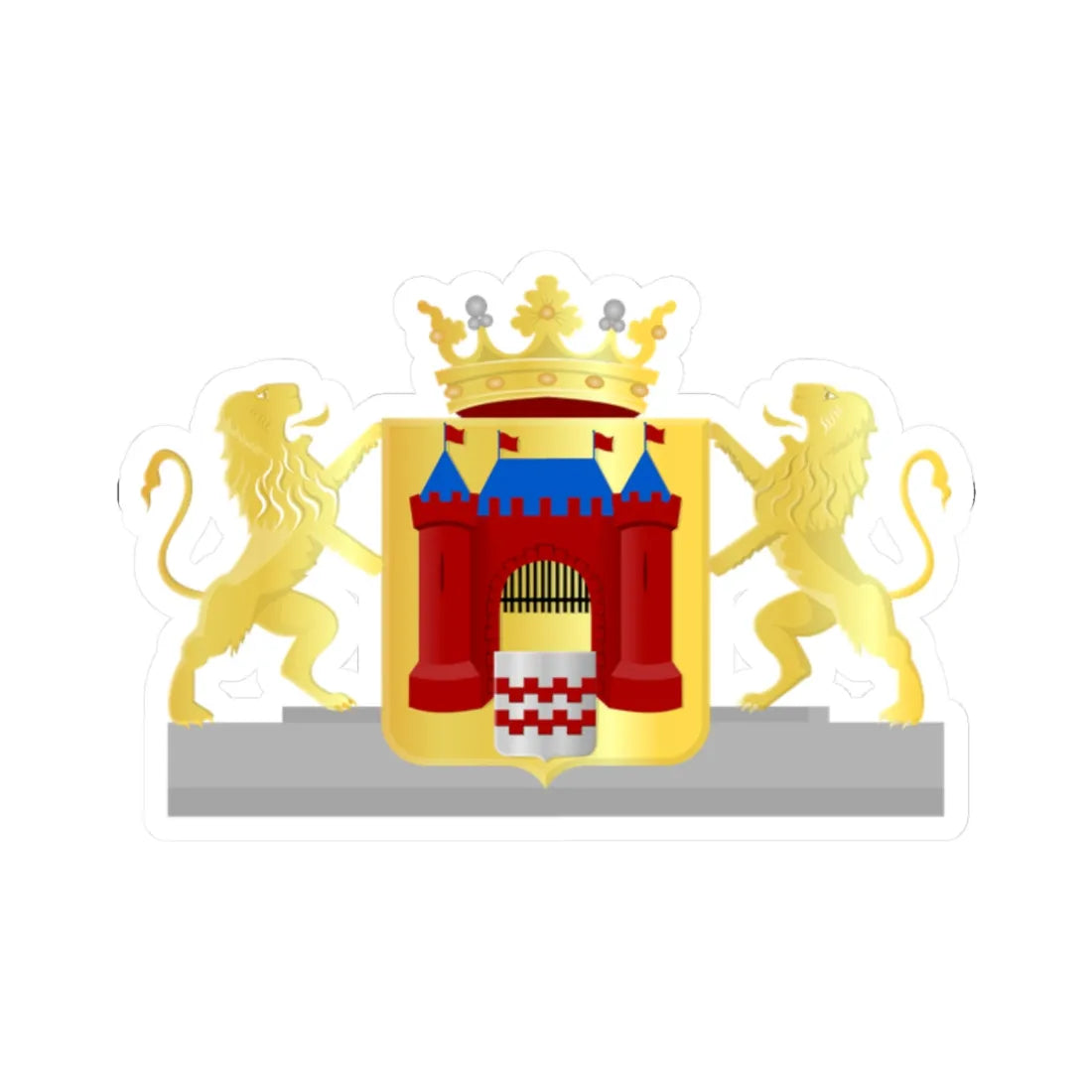 Gorinchem wapen 1816 (Netherlands) (Coat of Arms) STICKER Vinyl Kiss-Cut Decal 2 Inch White - The Sticker Space