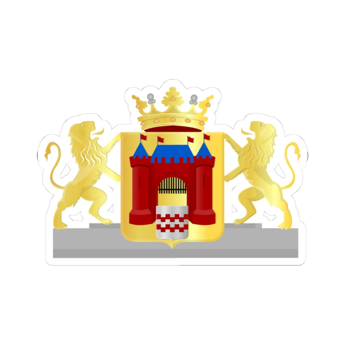 Gorinchem wapen 1816 (Netherlands) (Coat of Arms) STICKER Vinyl Kiss-Cut Decal 3 Inch White - The Sticker Space