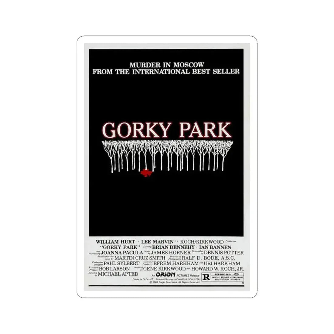 Gorky Park 1983 Movie Poster - STICKER Vinyl Kiss-Cut Decal 4 Inch White - The Sticker Space