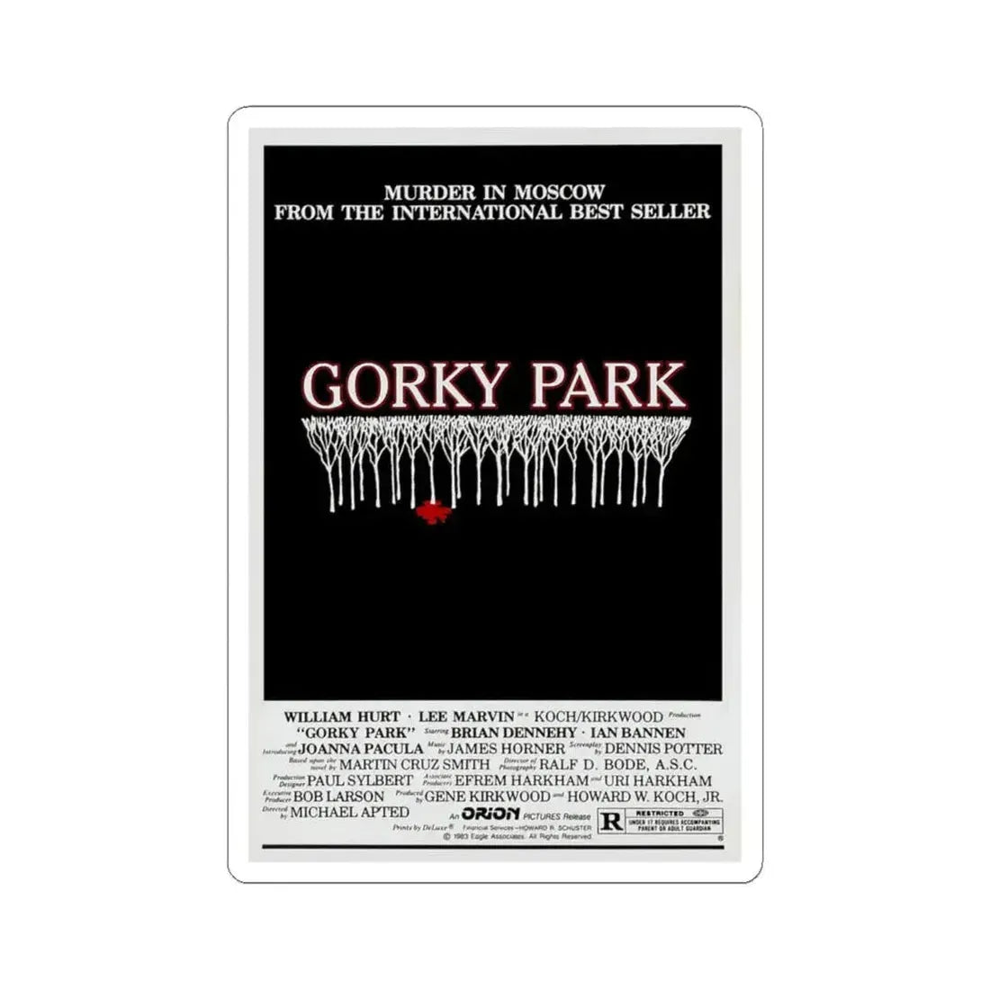 Gorky Park 1983 Movie Poster - STICKER Vinyl Kiss-Cut Decal 6 Inch White - The Sticker Space