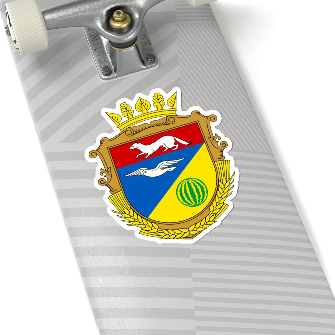 Gornostaivskiy rayon gerb (Ukraine) (Coat of Arms) STICKER Vinyl Kiss-Cut Decal - The Sticker Space