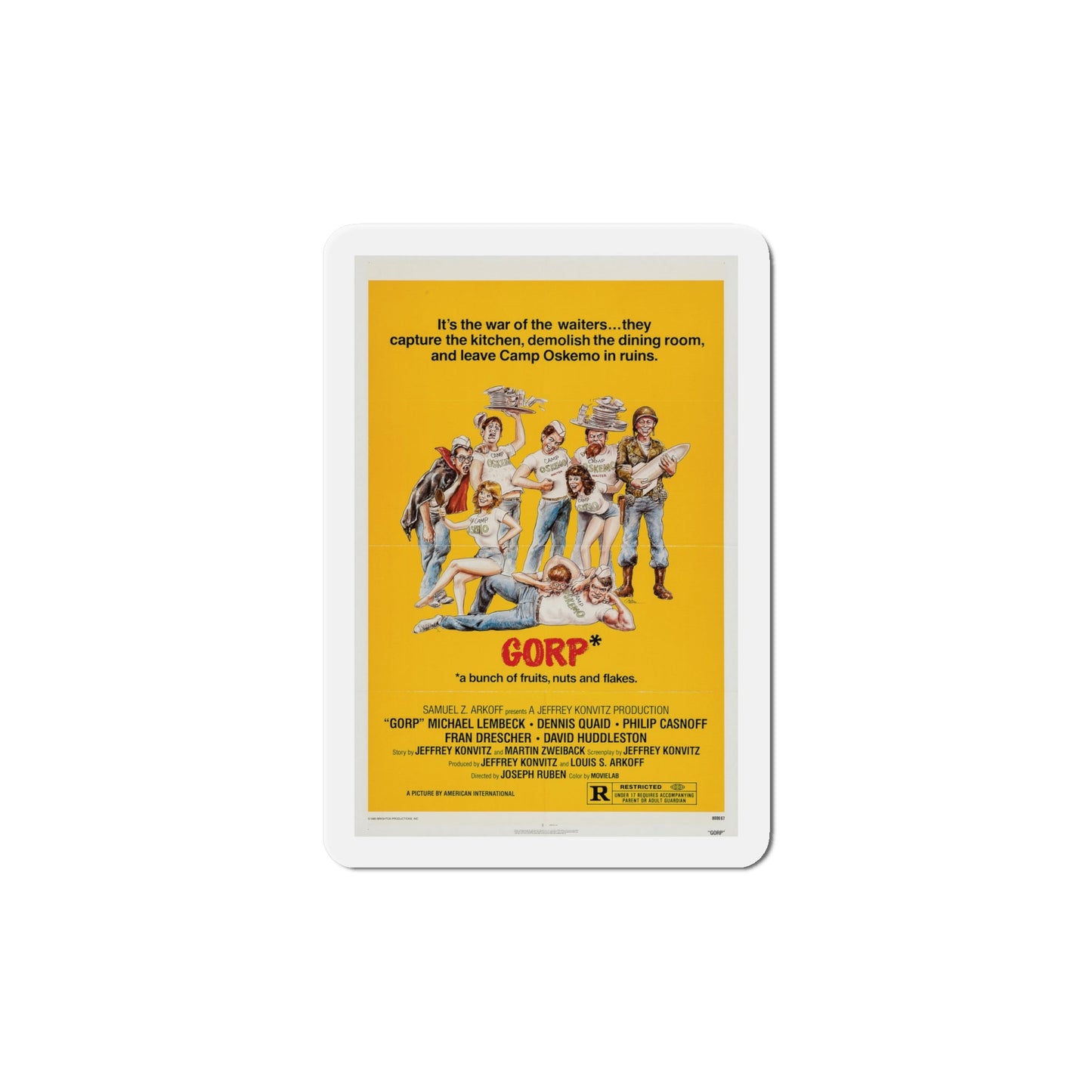 Gorp 1980 Movie Poster Die-Cut Magnet-6 × 6"-The Sticker Space