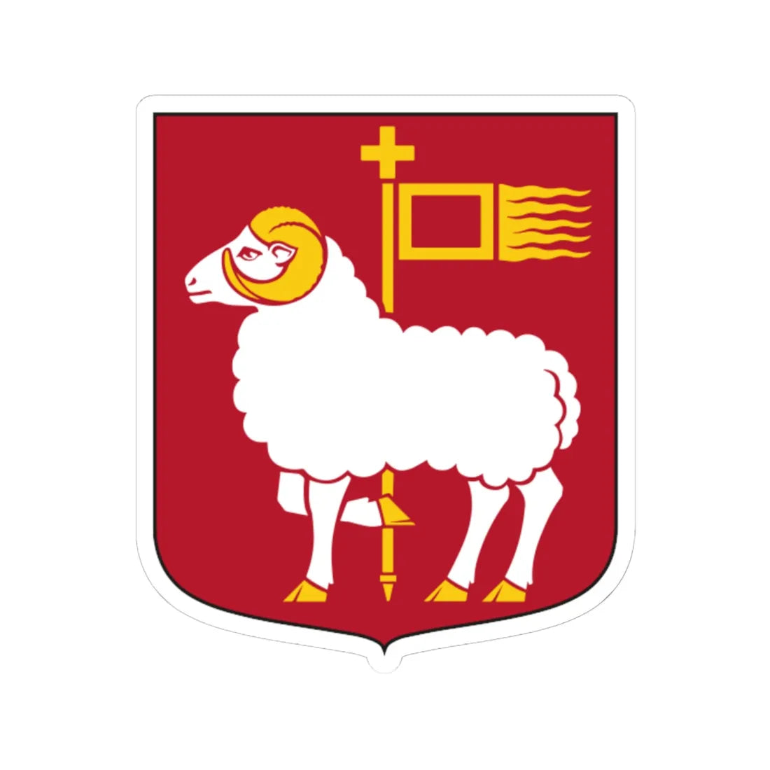 Gotland kommunvapen - Riksarkivet Sverige-vector (Sweden) (Coat of Arms) STICKER Vinyl Kiss-Cut Decal 6 Inch White - The Sticker Space