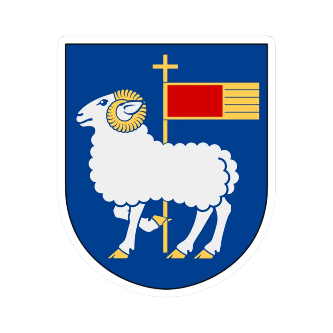 Gotland vapen (Sweden) (Coat of Arms) STICKER Vinyl Kiss-Cut Decal 2 Inch White - The Sticker Space