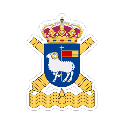 Gotlands kustartilleriregemente vapen (Sweden) (Coat of Arms) STICKER Vinyl Kiss-Cut Decal 6 Inch White - The Sticker Space