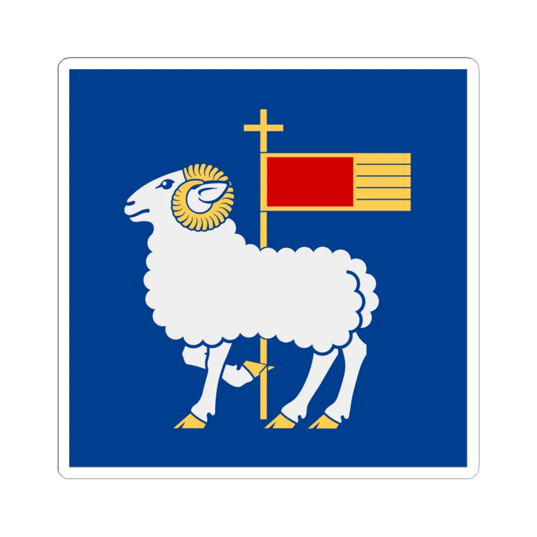 Gotlands lan vapenflagga (Sweden) STICKER Vinyl Kiss-Cut Decal 3 Inch White - The Sticker Space