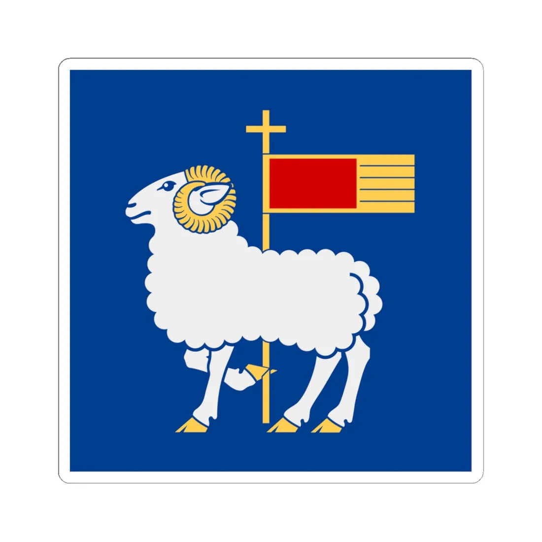 Gotlands lan vapenflagga (Sweden) STICKER Vinyl Kiss-Cut Decal 4 Inch White - The Sticker Space