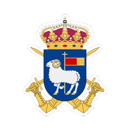 Gotlands regemente vapen (Sweden) (Coat of Arms) STICKER Vinyl Kiss-Cut Decal 3 Inch White - The Sticker Space