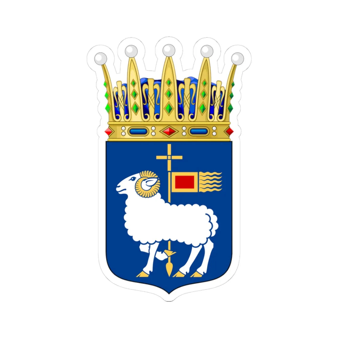 Gotlands vapen crowned (Sweden) (Coat of Arms) STICKER Vinyl Kiss-Cut Decal 3 Inch White - The Sticker Space