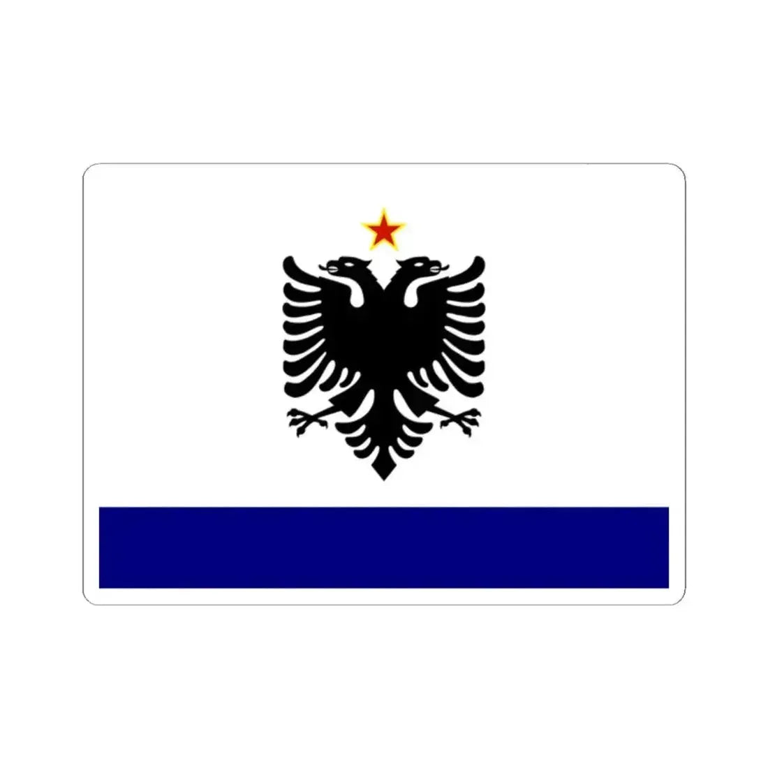 Government Ensign of Albania 1958-1992 (Albania) STICKER Vinyl Kiss-Cut Decal 2 Inch White - The Sticker Space