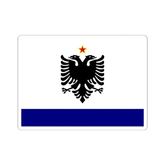 Government Ensign of Albania 1958-1992 (Albania) STICKER Vinyl Kiss-Cut Decal 2 Inch White - The Sticker Space