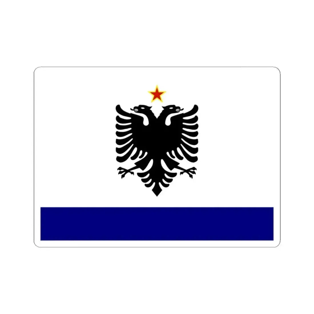Government Ensign of Albania 1958-1992 (Albania) STICKER Vinyl Kiss-Cut Decal 3 Inch White - The Sticker Space