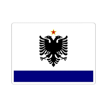 Government Ensign of Albania 1958-1992 (Albania) STICKER Vinyl Kiss-Cut Decal 3 Inch White - The Sticker Space