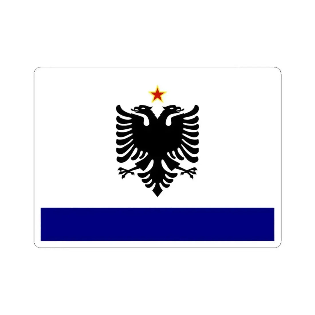Government Ensign of Albania 1958-1992 (Albania) STICKER Vinyl Kiss-Cut Decal 4 Inch White - The Sticker Space