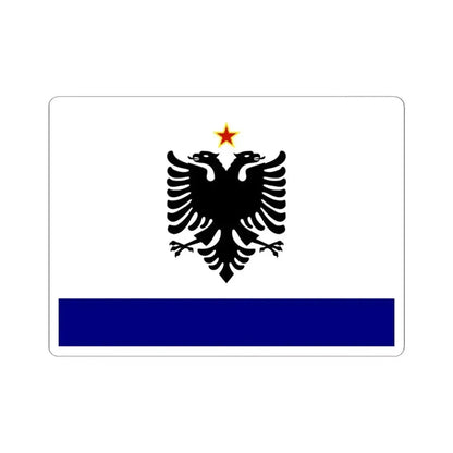 Government Ensign of Albania 1958-1992 (Albania) STICKER Vinyl Kiss-Cut Decal 4 Inch White - The Sticker Space