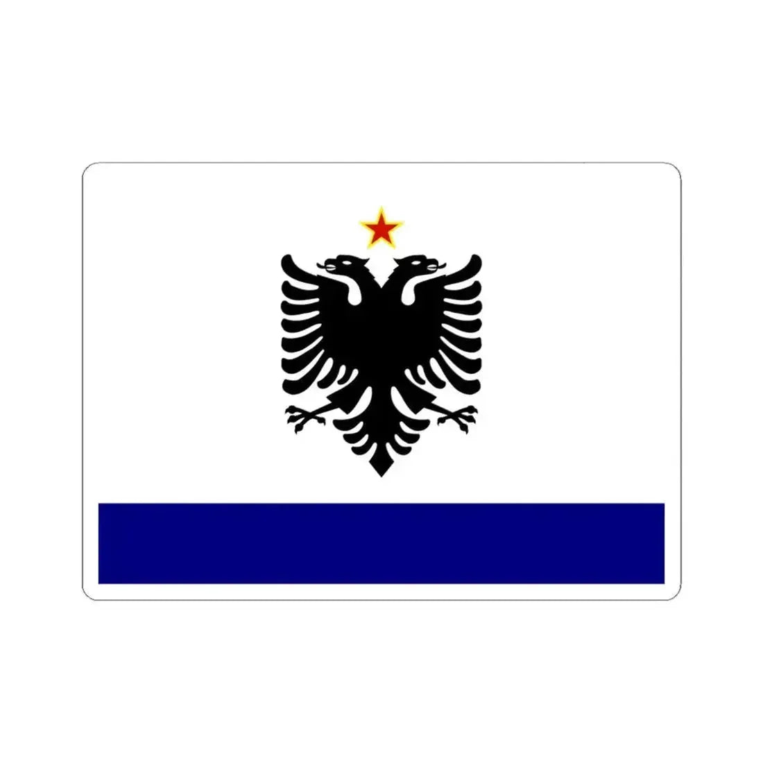 Government Ensign of Albania 1958-1992 (Albania) STICKER Vinyl Kiss-Cut Decal 6 Inch White - The Sticker Space