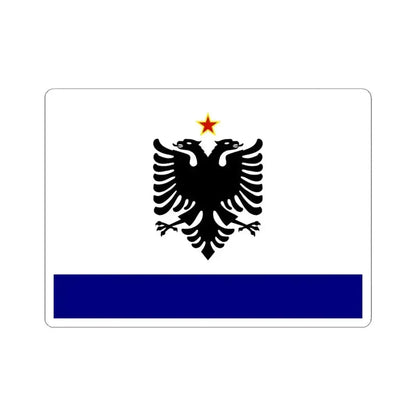 Government Ensign of Albania 1958-1992 (Albania) STICKER Vinyl Kiss-Cut Decal 6 Inch White - The Sticker Space
