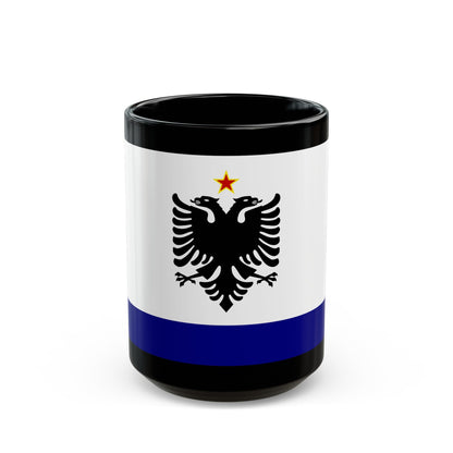 Government Ensign of Albania 1958 to 1992 - Black Coffee Mug-15oz-The Sticker Space