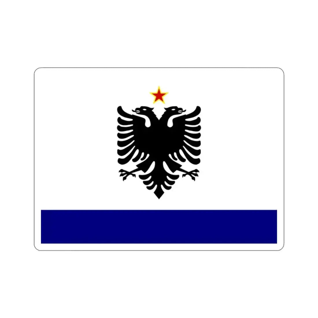 Government Ensign of Albania 1958 to 1992 STICKER Vinyl Die-Cut Decal 2 Inch - The Sticker Space