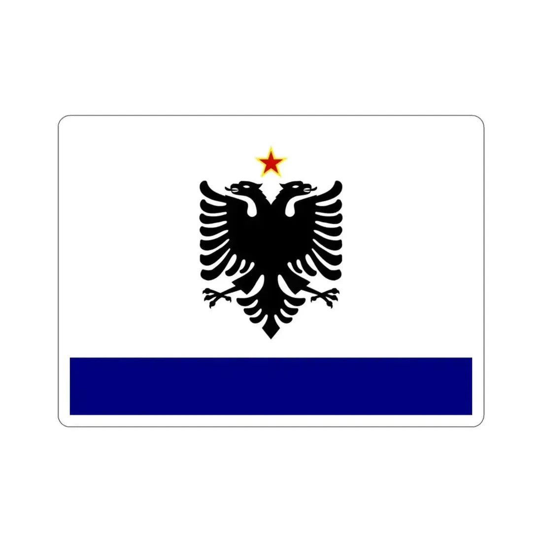 Government Ensign of Albania 1958 to 1992 STICKER Vinyl Die-Cut Decal 3 Inch - The Sticker Space