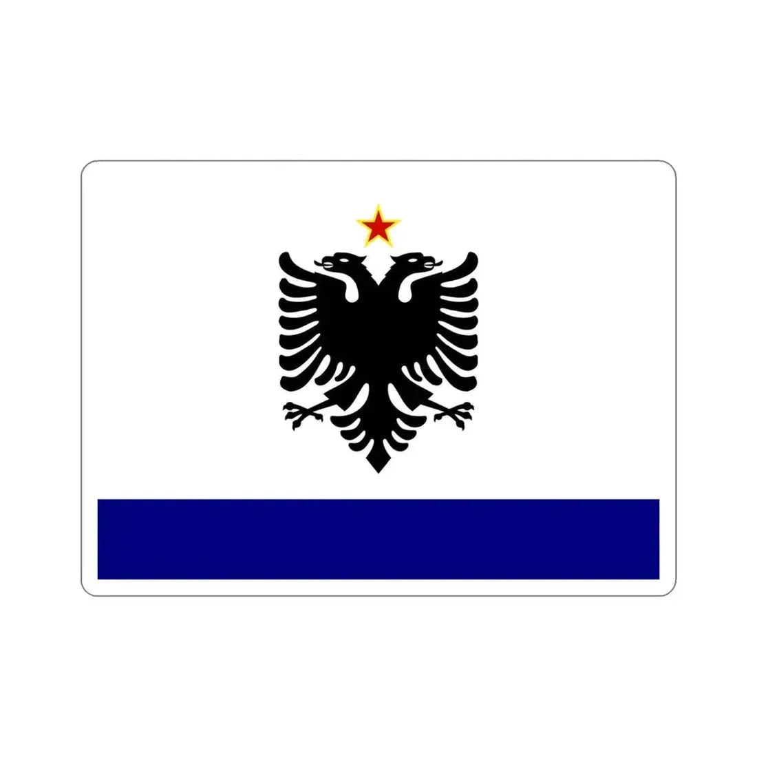 Government Ensign of Albania 1958 to 1992 STICKER Vinyl Die-Cut Decal 4 Inch - The Sticker Space